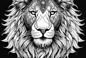 full lion face tattoo idea