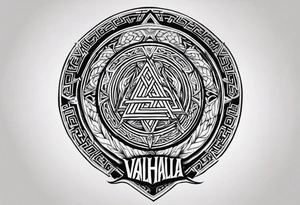 Valhalla  round shield axe
Valknut sword dragon head tattoo idea