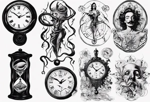 dali clock trippy tattoo idea