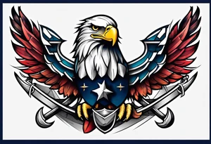 Eagle, flag, anchor tattoo idea