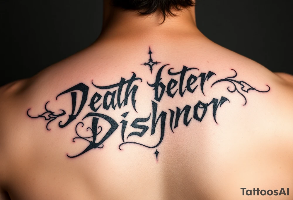 Calligraphy cholo writing death before dishonor tattoo idea