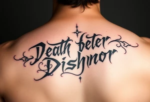 Calligraphy cholo writing death before dishonor tattoo idea