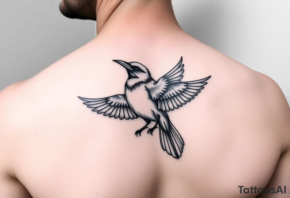 bird on chest tattoo idea
