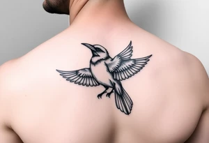 bird on chest tattoo idea