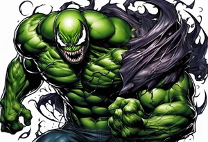 venom symbiote  merged with the hulk tattoo idea