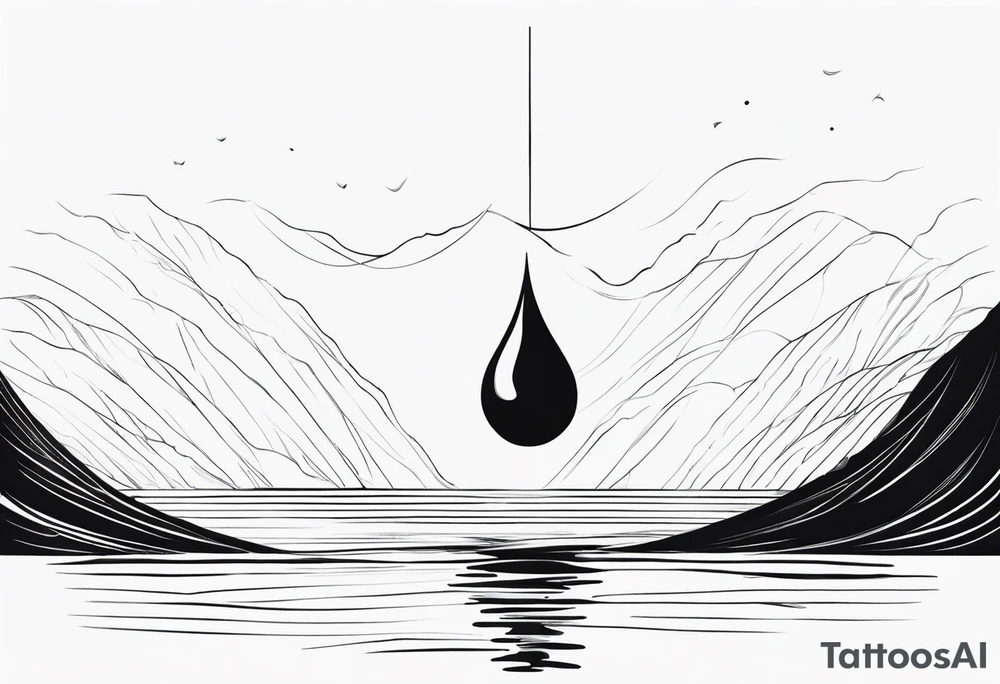 water drop falling into ocean tattoo idea