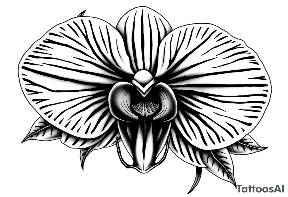 Orchid realistic with a mix with vagin tattoo idea