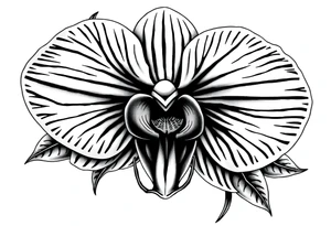 Orchid realistic with a mix with vagin tattoo idea