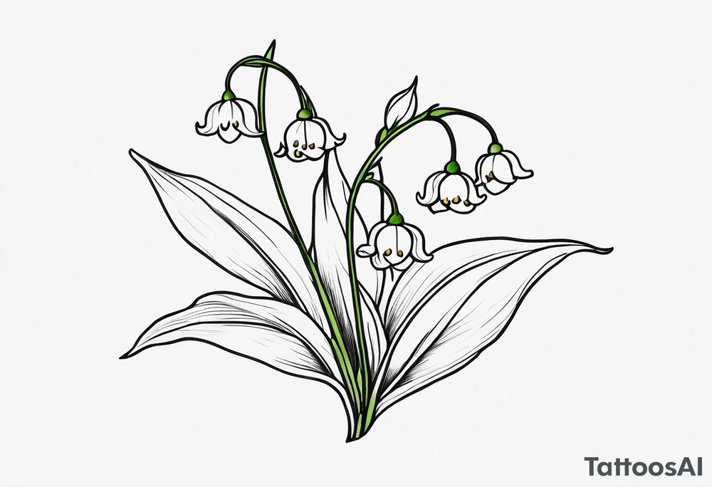Neo traditional lily of the valley tattoo idea