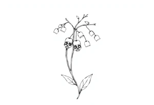 Lily of the valley tattoo vine with skulls in place of flower tattoo idea