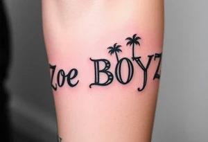 Zoe BOYZ with palm trees and flames tattoo idea