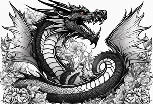create a dragon tattoo that andrew tate has on his chest. tattoo idea