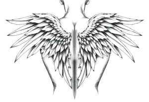 Realistic angelwings on a back tattoo idea