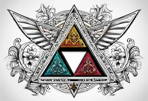 Triforce from the Zelda series highlighting courage And femininity tattoo idea