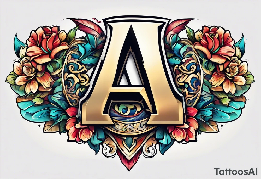 A headband with the letters A R in the middle tattoo idea