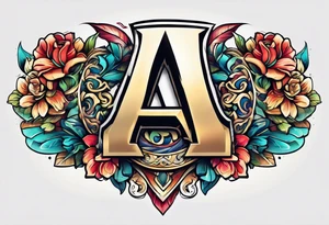 A headband with the letters A R in the middle tattoo idea