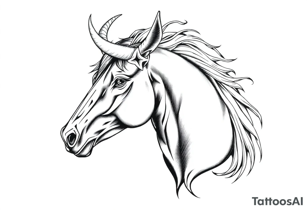 French Filipino Canadian Taurus horse tattoo idea