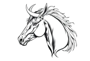 French Filipino Canadian Taurus horse tattoo idea