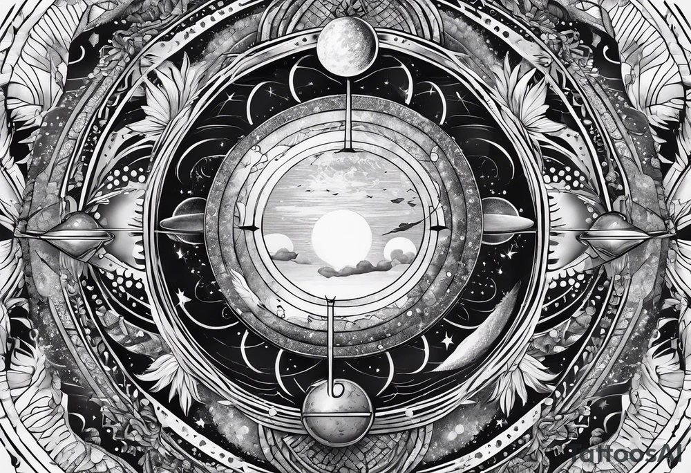 solar system spine tattoo idea