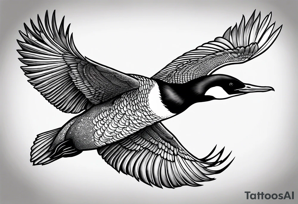 Loon flying tattoo idea