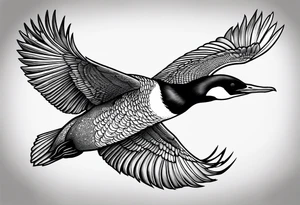 Loon flying tattoo idea