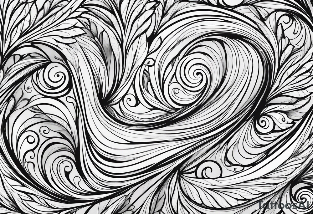 swirly leaves, swirls, minimalist, smooth tattoo idea