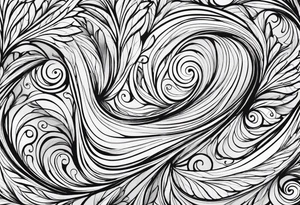 swirly leaves, swirls, minimalist, smooth tattoo idea