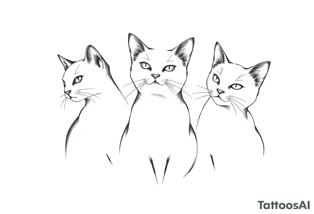 three cats tattoo idea