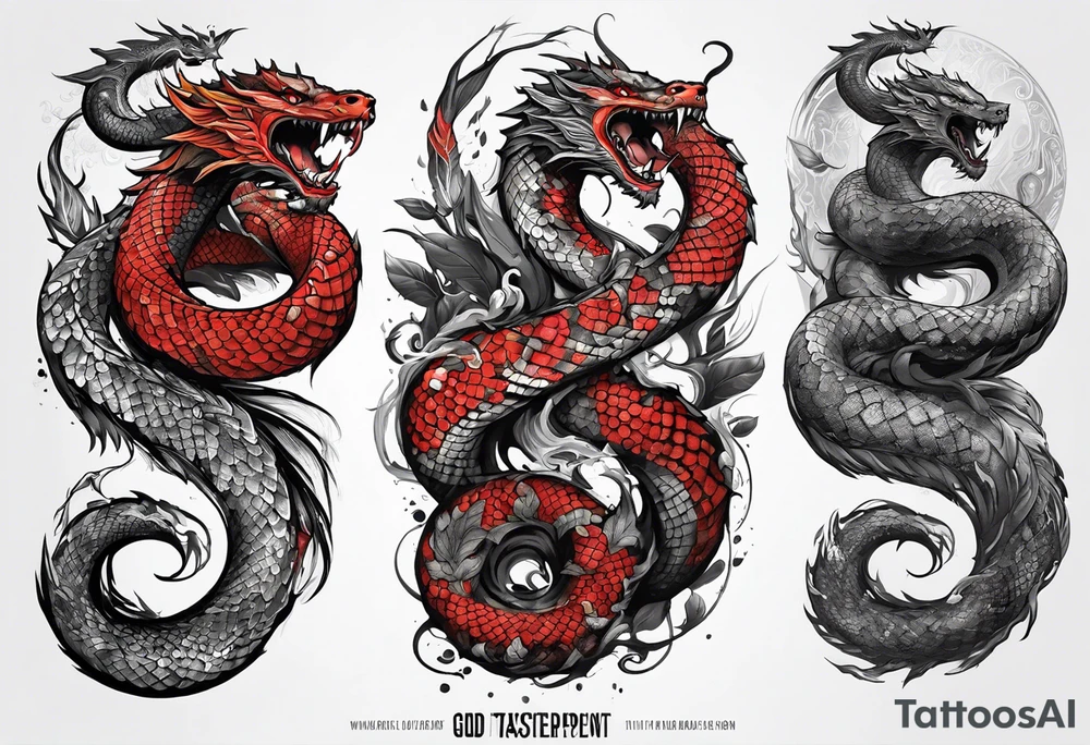 a Sleeve tattoo the World Serpent, as depicted in God of War. on the arm tattoo idea