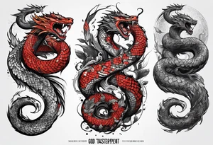 a Sleeve tattoo the World Serpent, as depicted in God of War. on the arm tattoo idea