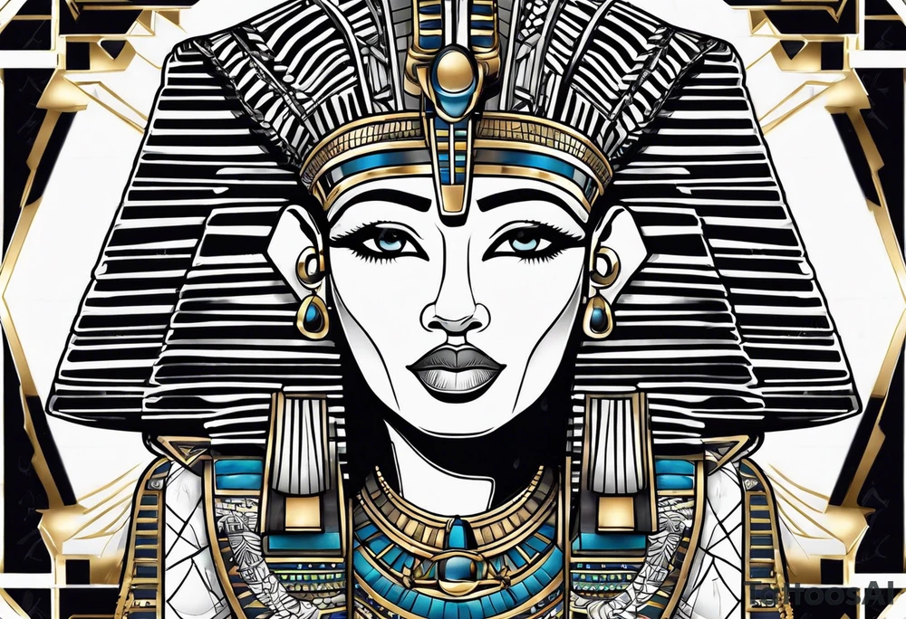 Black Egyptian with pharaoh tattoo idea