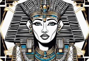 Black Egyptian with pharaoh tattoo idea