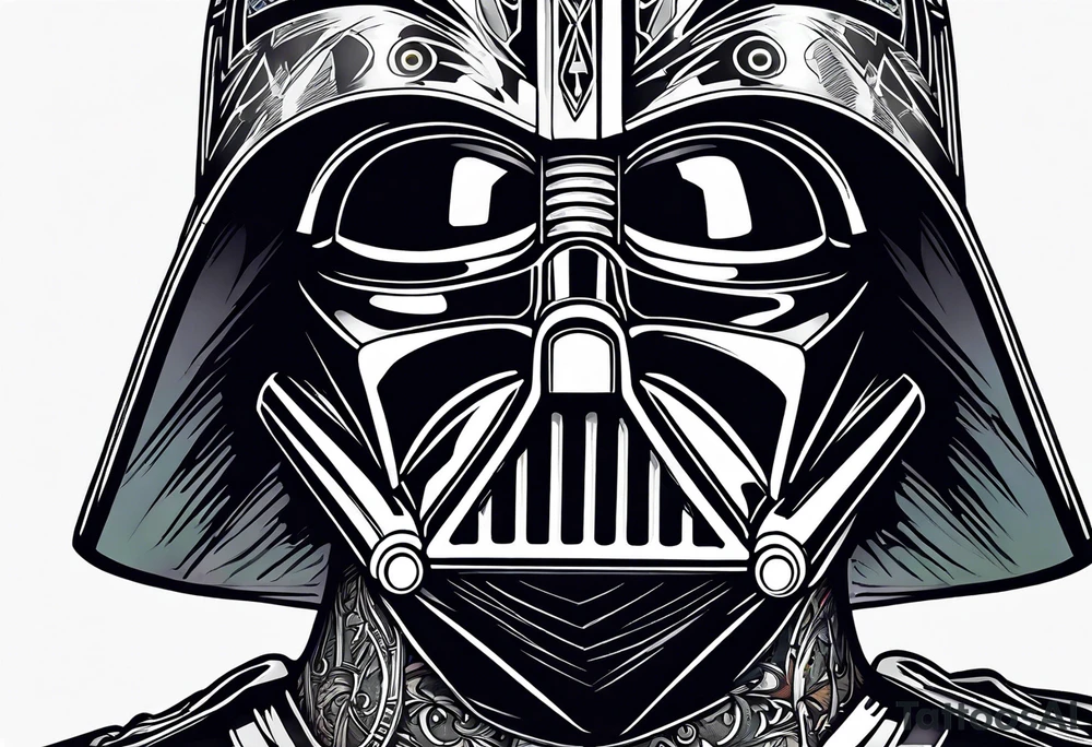 Darth Vader with broken helmet tattoo idea