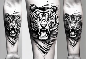 forearm 
safari tiger tattoo idea