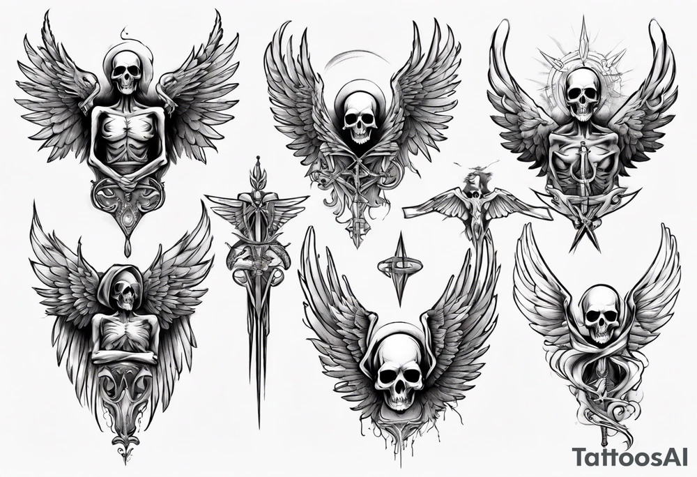 death with wings tattoo idea