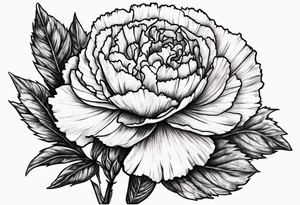 Carnation with moon behind it tattoo idea