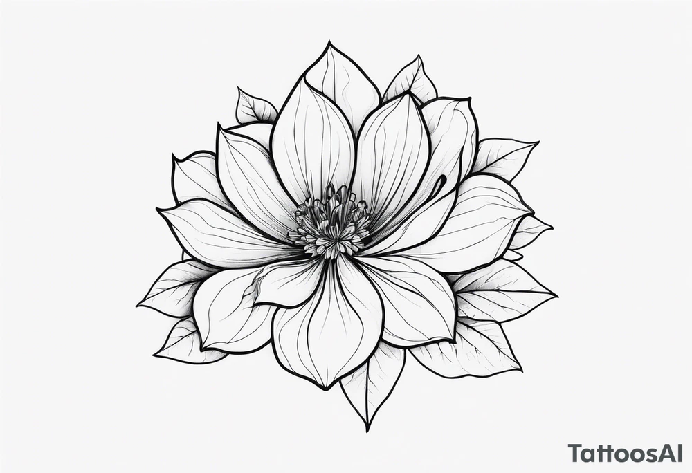 fine line flower tattoo idea