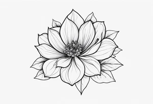 fine line flower tattoo idea