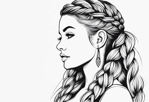 Eine Elfe mit dutch braids der ganze Körper ist zu sehen tattoo idea