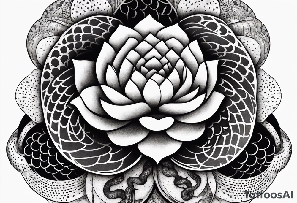 Snake with lotus tattoo idea