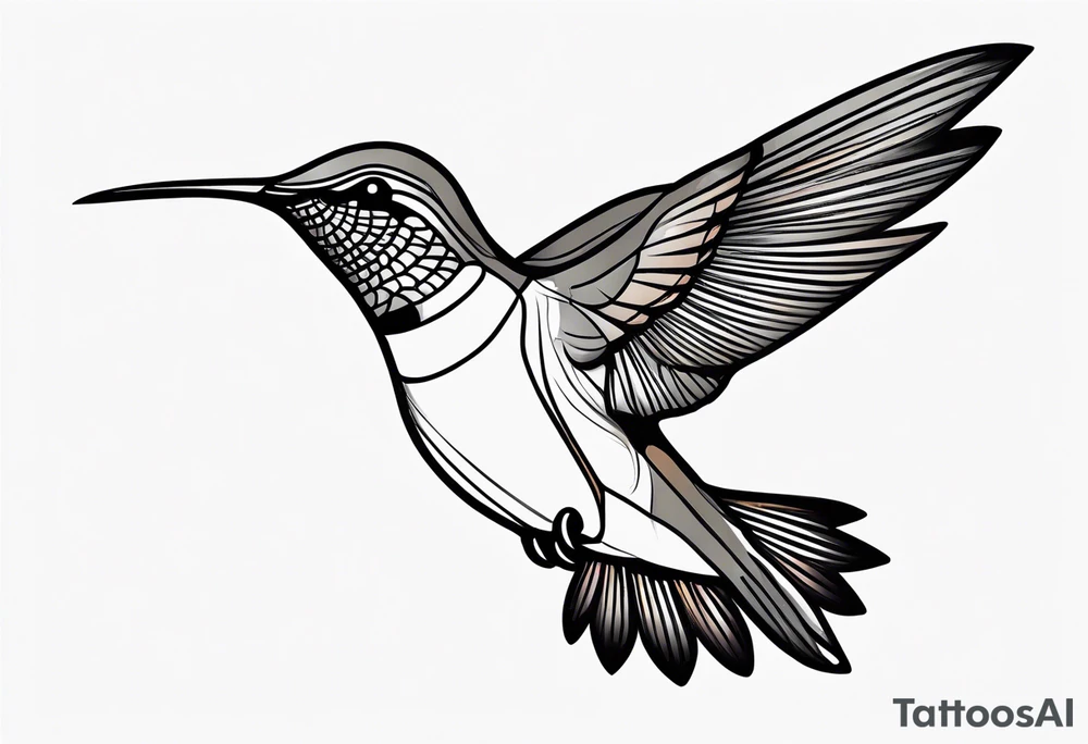 simple hummingbird tattoo idea