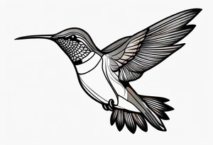 simple hummingbird tattoo idea