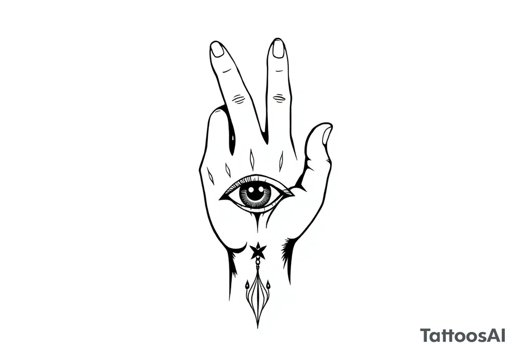 una mano con una copa y un ojo en la copa tattoo idea