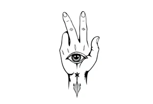 una mano con una copa y un ojo en la copa tattoo idea