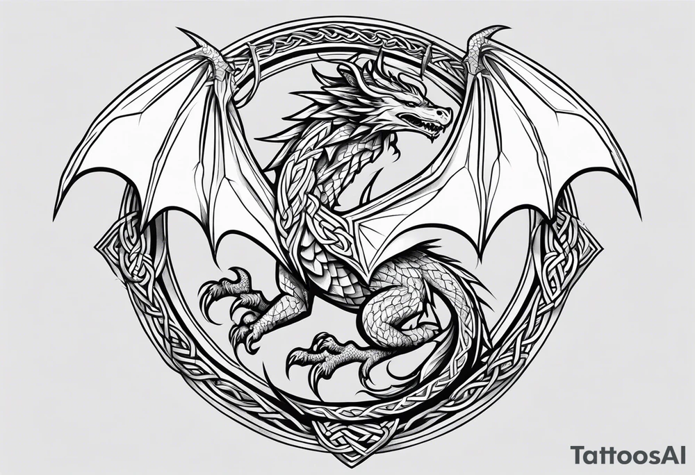 celtic mythology dragon tattoo idea