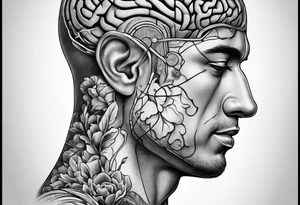 Anatomical brain in media sagittal section tattoo idea