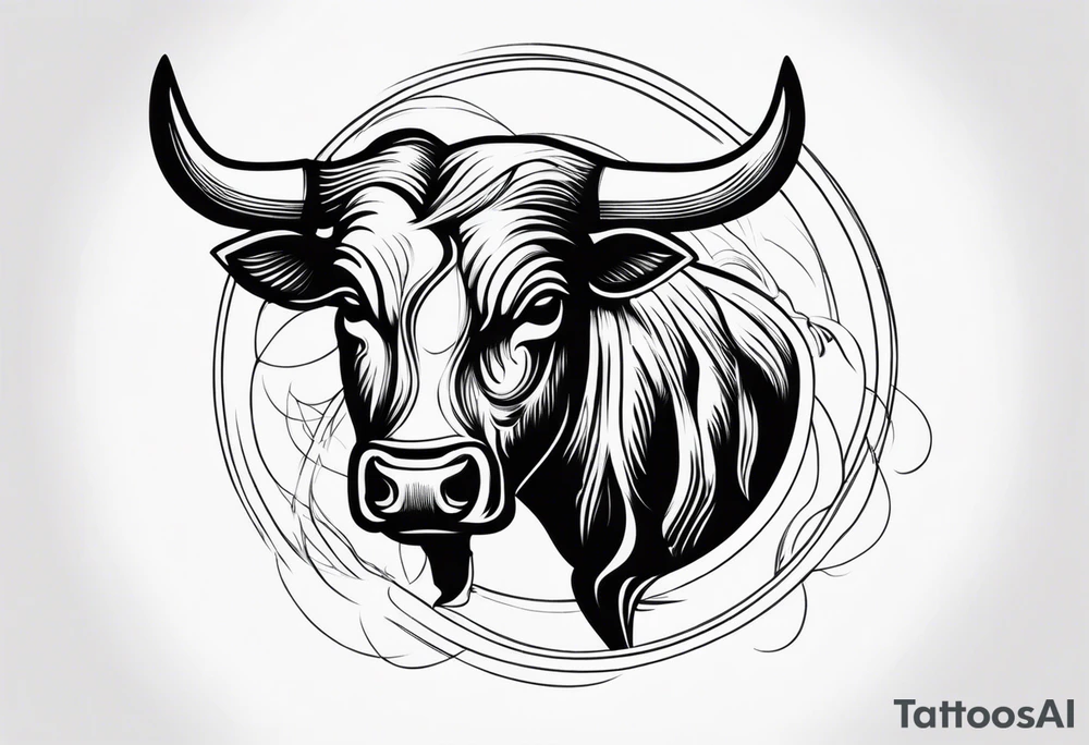Bull with a cowboy rider tattoo idea