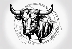 Bull with a cowboy rider tattoo idea
