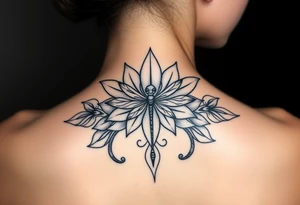 Lotus with dragonfly tattoo idea