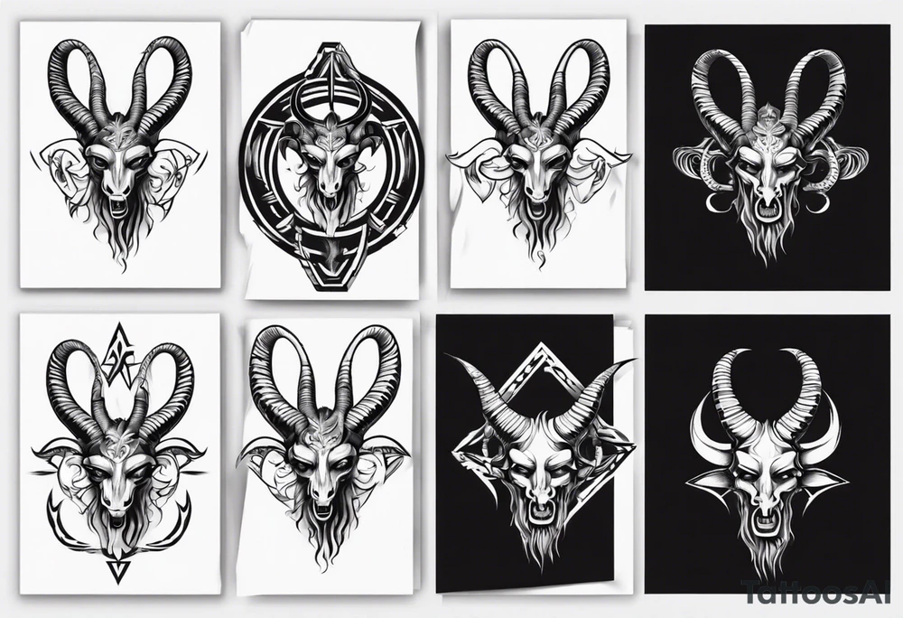 human like Baphomet Sitting tattoo idea